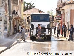 ANAMUR'DA SOKAKLAR DEZENFEKTE EDLD