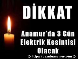 Anamur'da Elektrikler Kesilecek