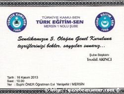 Mersin Trk Eitim-Sen'de Kongre Heyecan